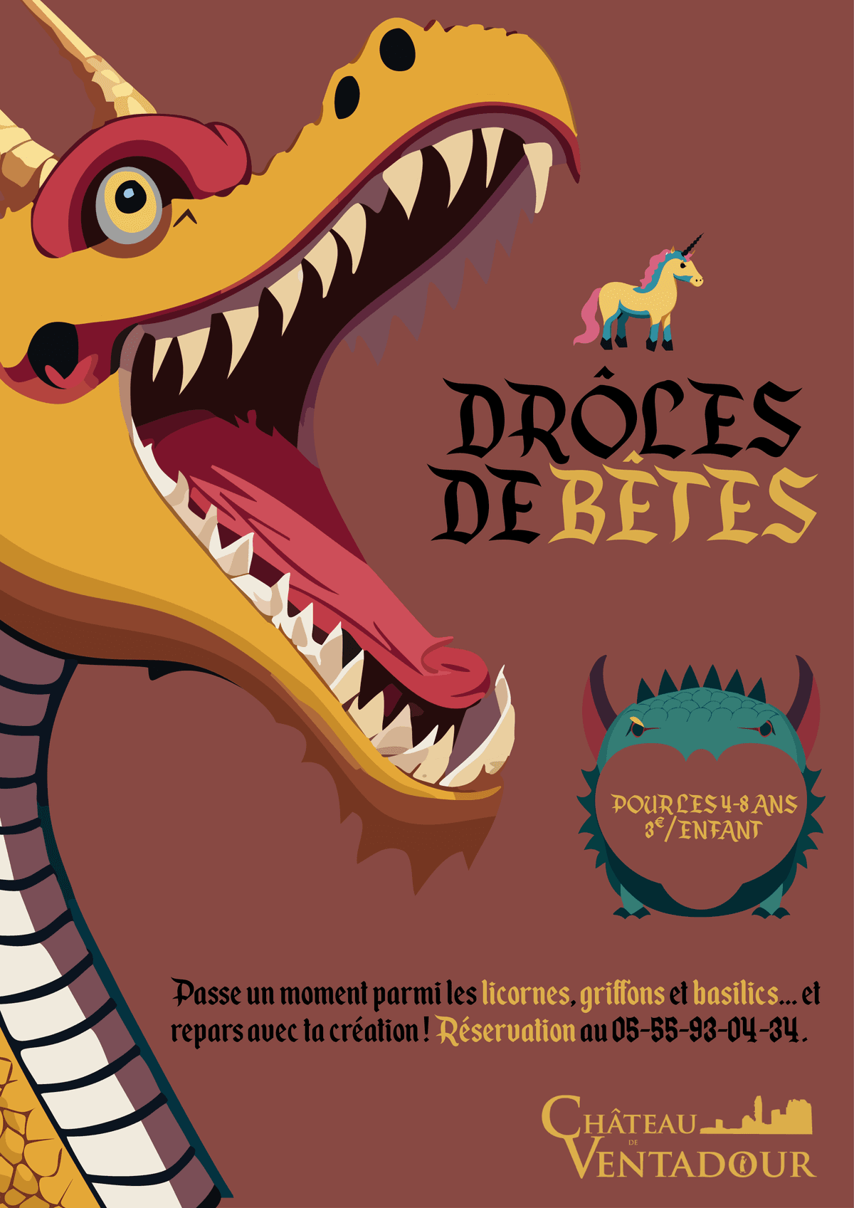 Illustration de l'événement : Atelier "Drôles de bêtes" au Château de Ventadour