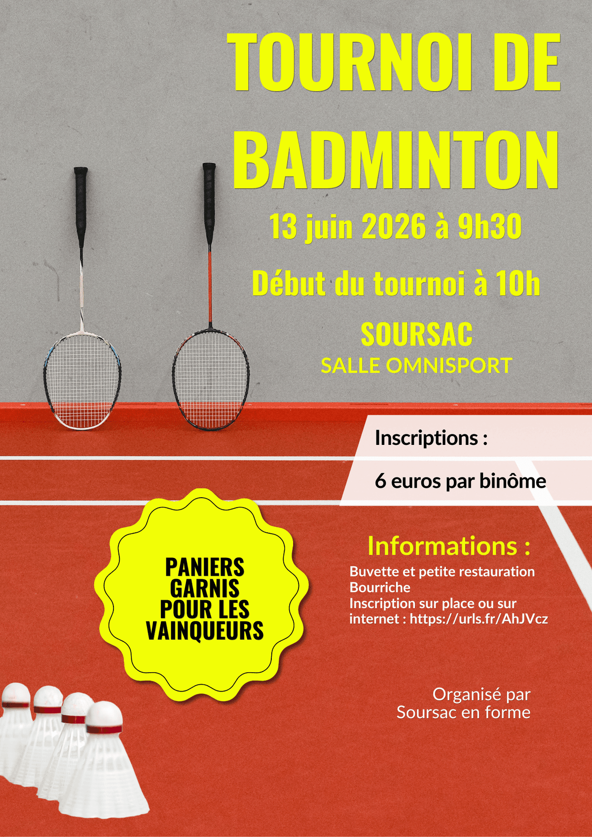 Illustration de l'événement : Tournoi de badminton