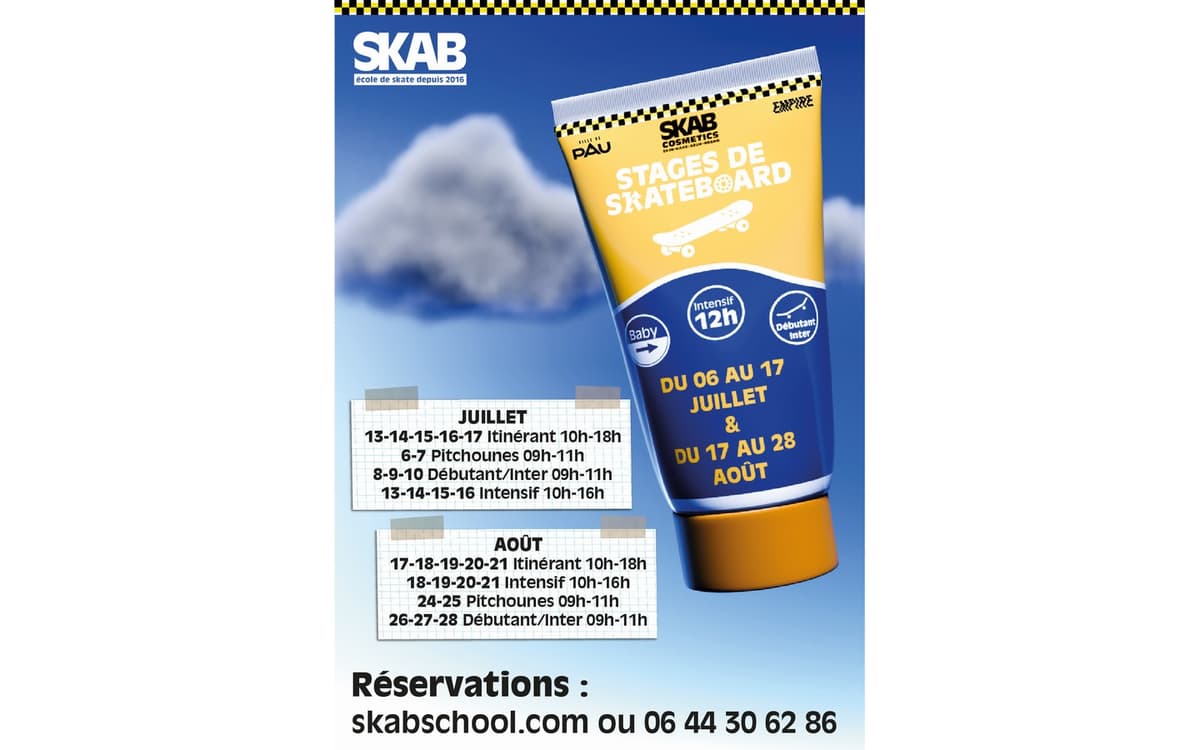 Illustration de l'événement : SKAB school - Stage skateboard itinérant