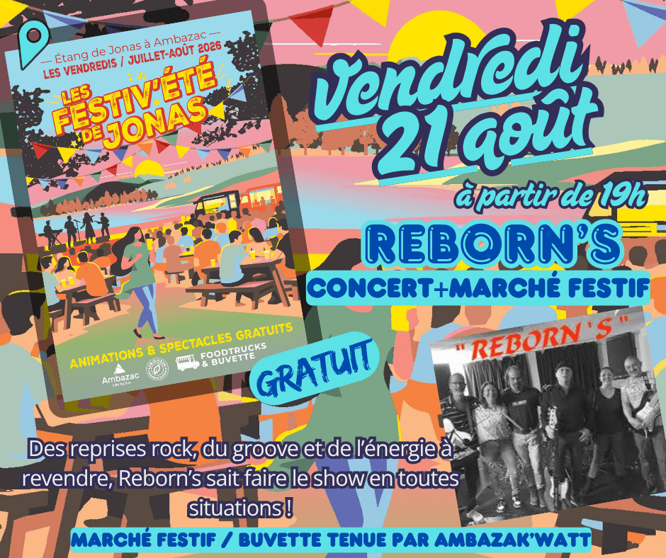 Illustration de l'événement : Les Festiv'Eté de Jonas : concert avec Reborn's