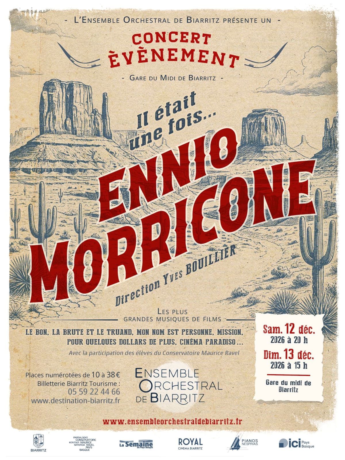 Illustration de l'événement : Ensemble Orchestral de Biarritz - Concert "Il était une fois... Ennio Morricone"
