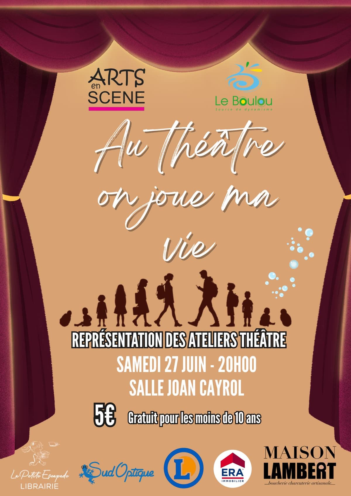 Illustration de l'événement : REPRÉSENTATION DES ATELIERS DE THÉÂTRE - ARTS EN SCÈNE