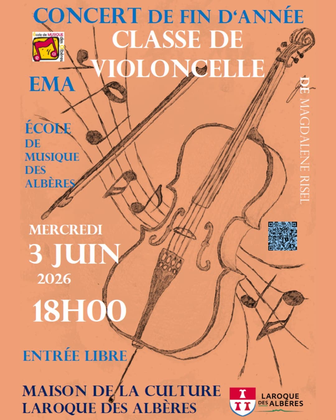 Illustration de l'événement : CONCERT DE FIN D'ANNÉE CLASSE DE VIOLONCELLE