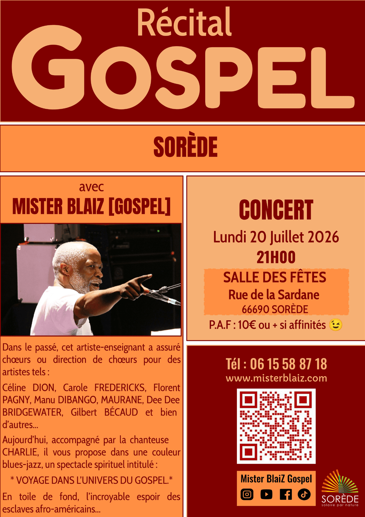 Illustration de l'événement : CONCERT GOSPEL AVEC MISTER BLAIZ