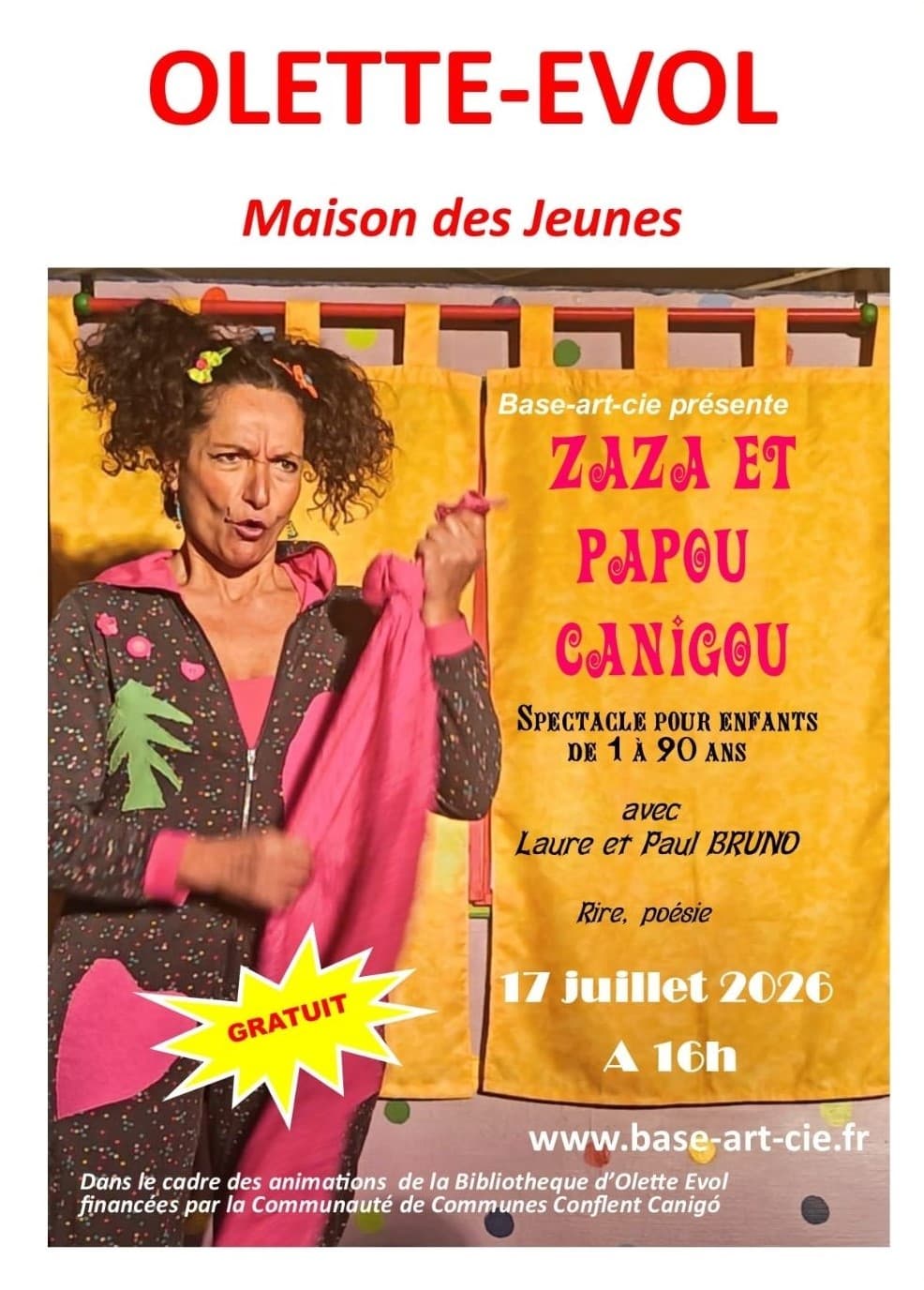 Illustration de l'événement : SPECTACLE : ZAZA ET PAPOU CANIGOU