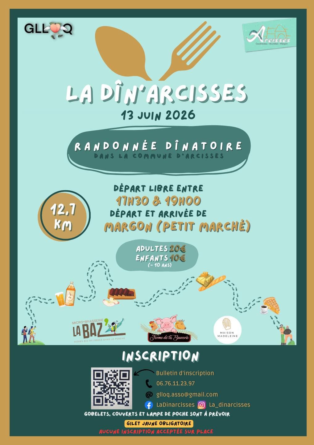 Illustration de l'événement : La Dîn'Arcisses - Randonnée dinatoire