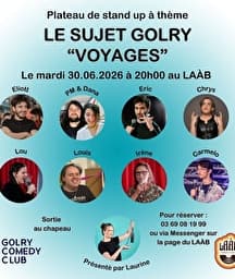 Illustration de l'événement : Stand-up : Le Sujet Golry "Voyages"