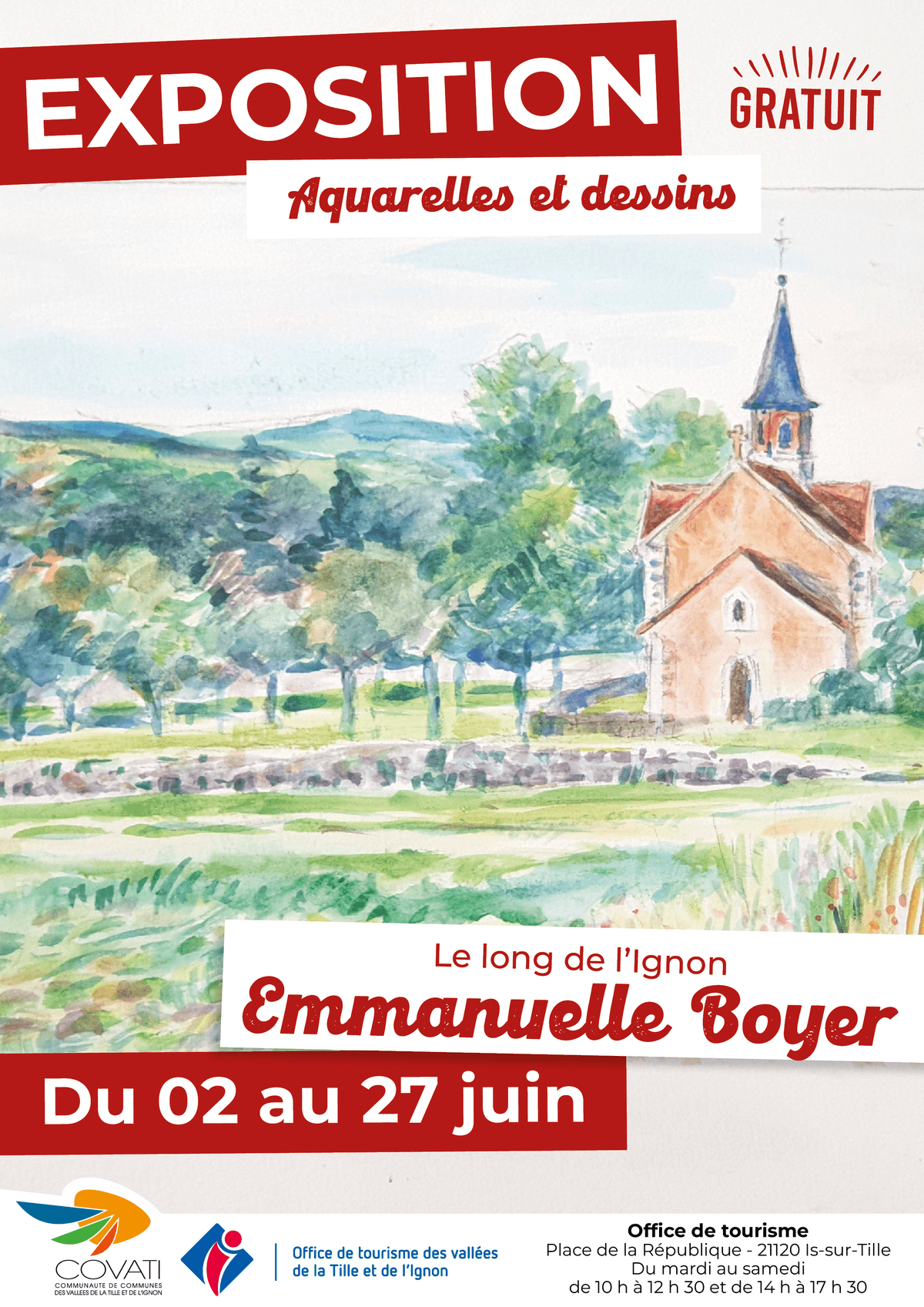 Illustration de l'événement : Exposition d'aquarelles et dessins : Emmanuelle Boyer