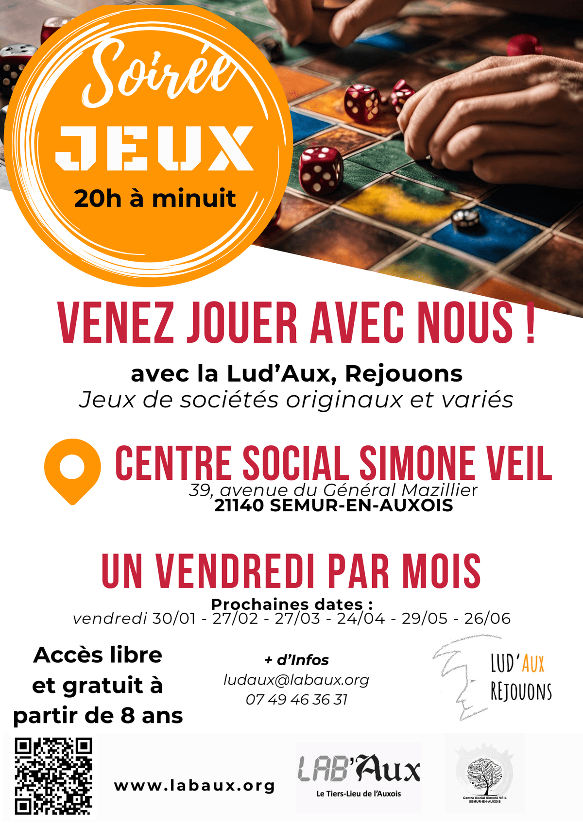 Illustration de l'événement : Soirée Jeux Ludaux Rejouons - Centre social