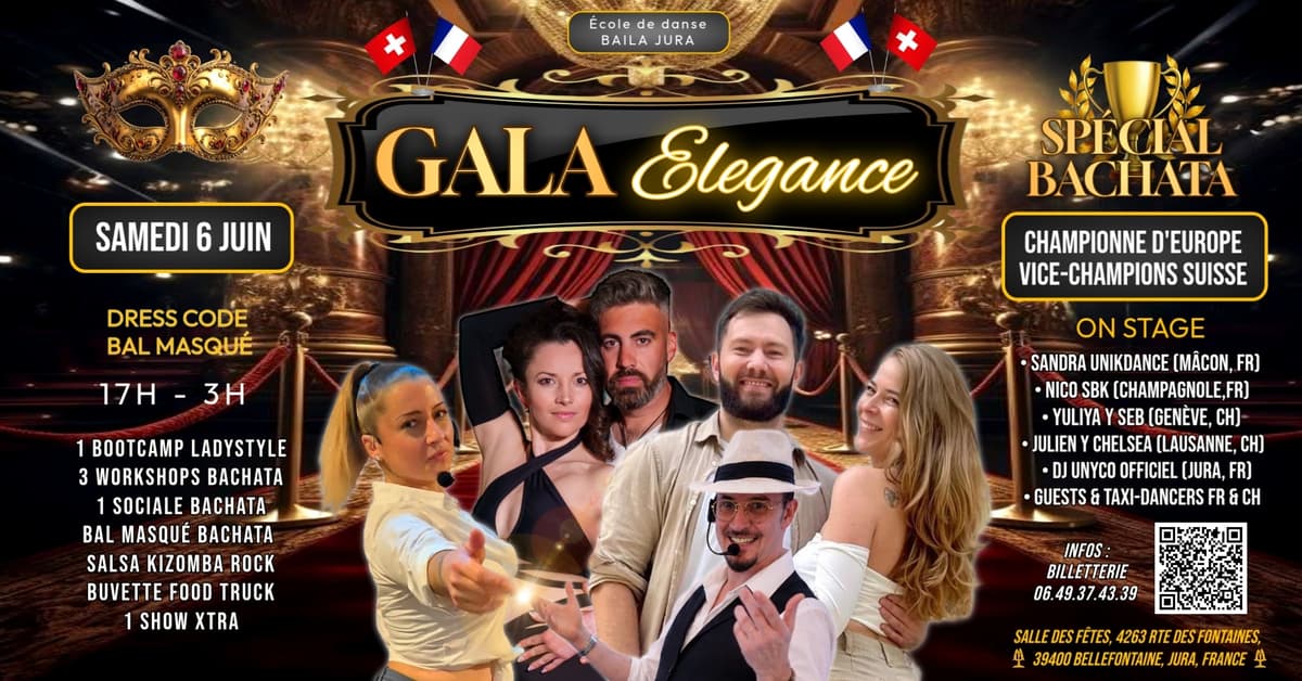 Illustration de l'événement : GALA BACHATA ÉLÉGANCE - BAL MASQUÉ