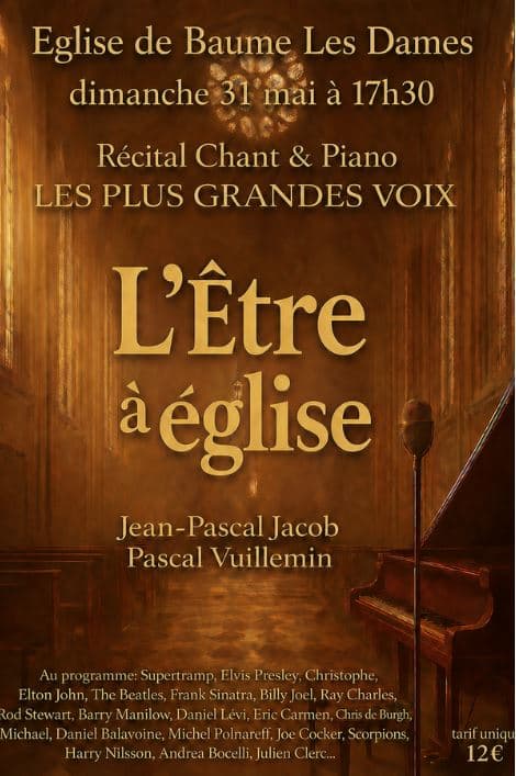 Illustration de l'événement : L'être à l'église - concert de reprise des plus grandes voix