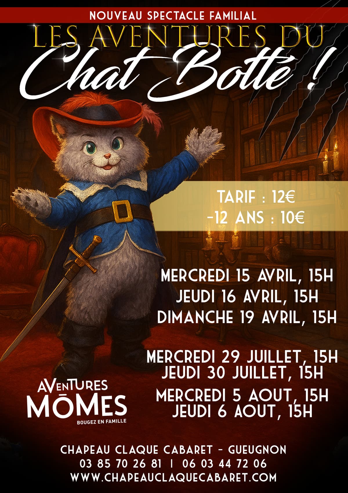 Illustration de l'événement : Spectacle Familial de Printemps et de l'Été - Les Aventures du Chat Botté