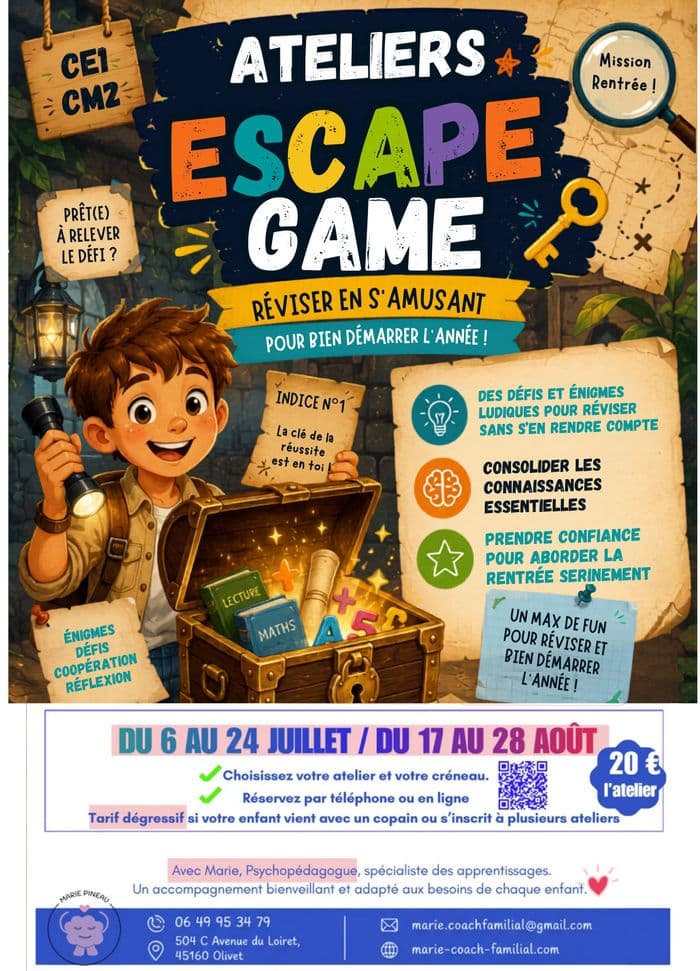 Illustration de l'événement : Les ateliers de l'été à Olivet - Escape Game