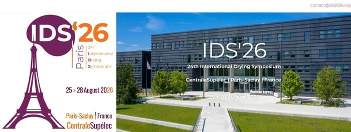 Illustration de l'événement : 24th International Drying Symposium (2026)