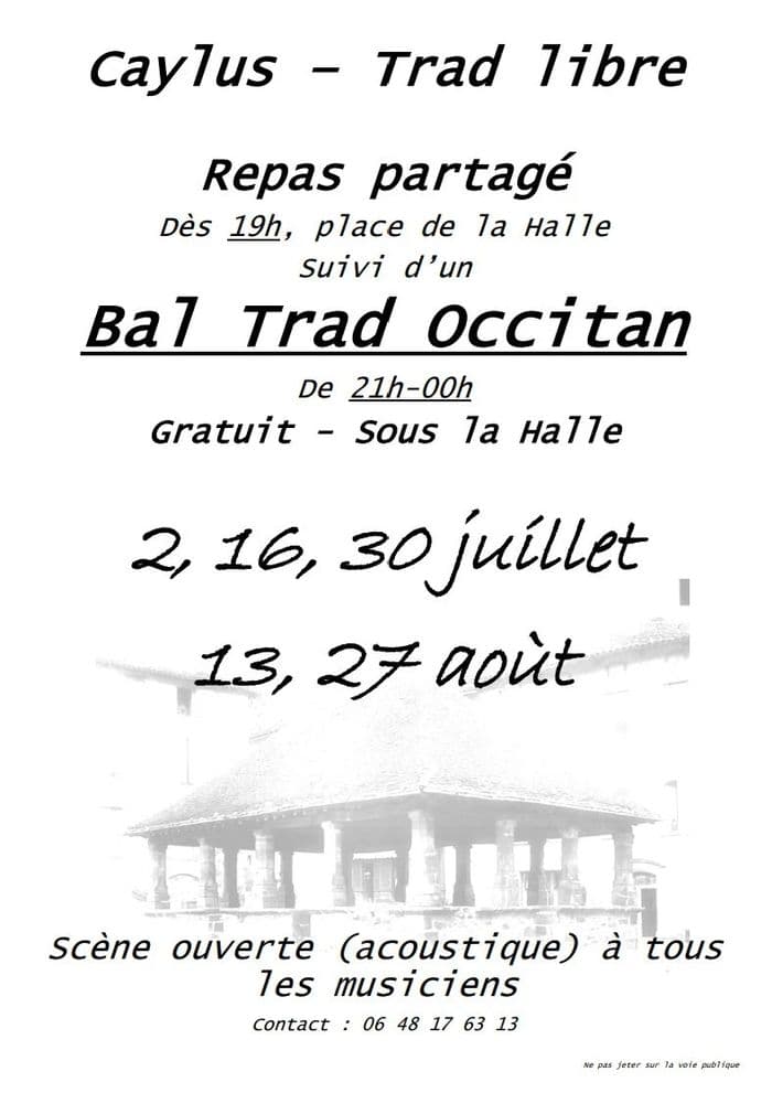 Illustration de l'événement : Caylus Bal trad sous la halle & repas partagé