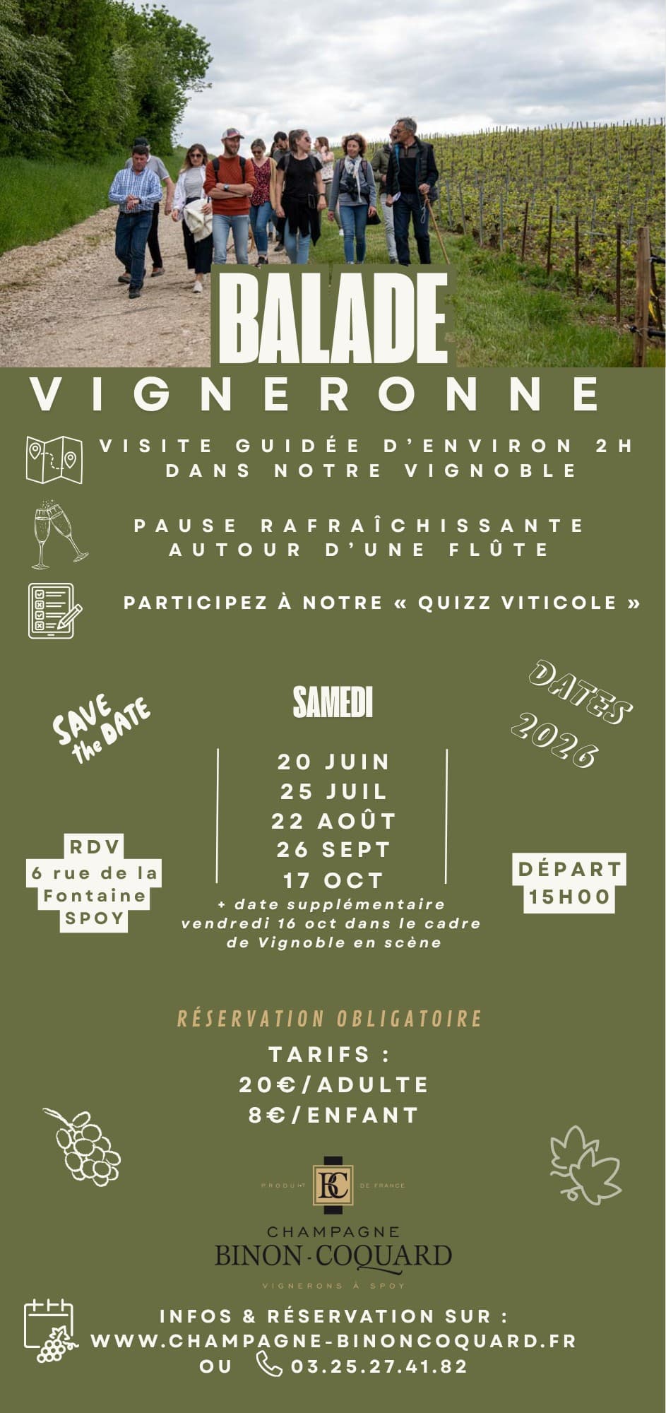 Illustration de l'événement : Balade Vigneronne avec le Champagne Binon-Coquard