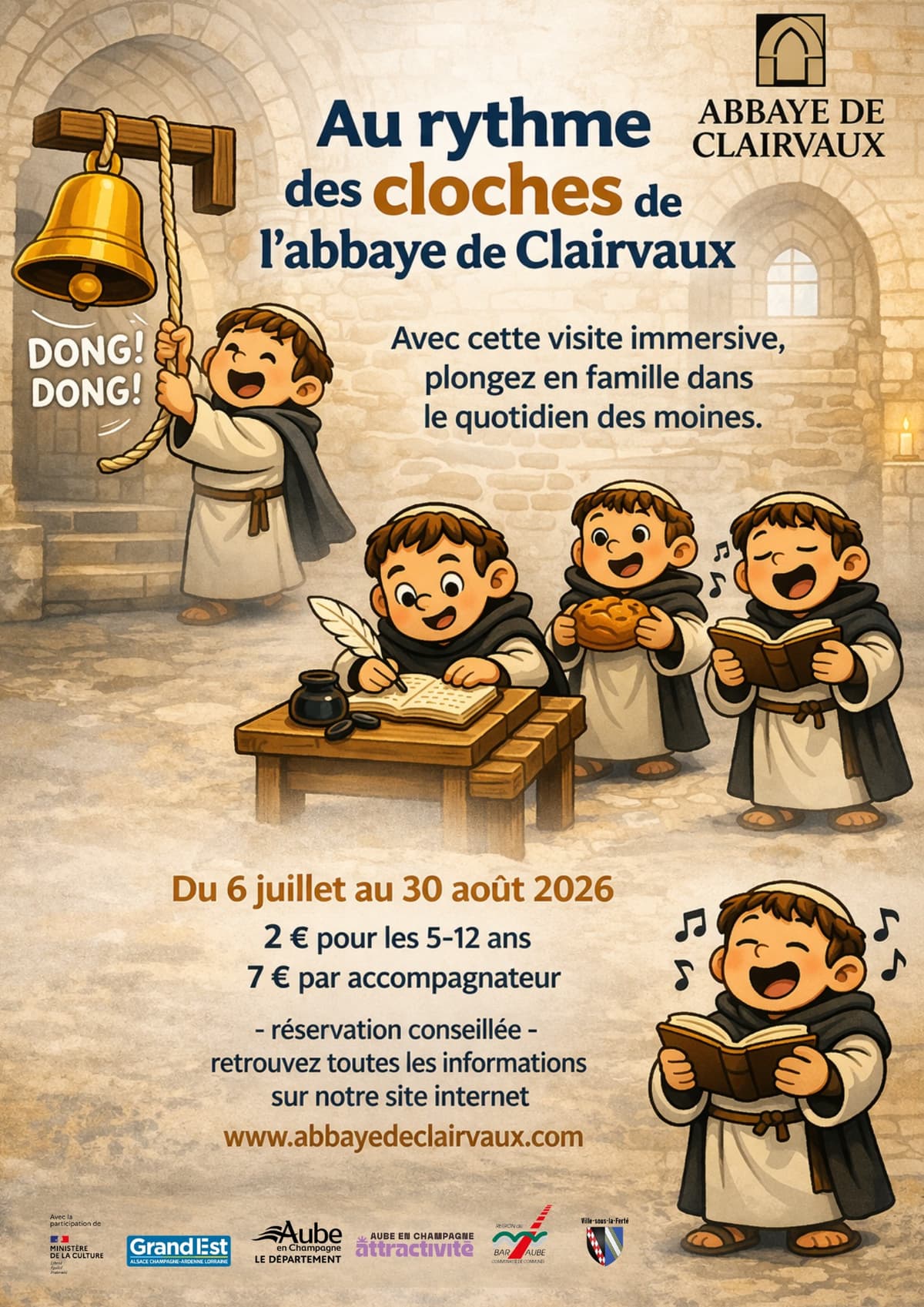 Illustration de l'événement : Visite famille "Au rythme des cloches" à l'Abbaye de Clairvaux