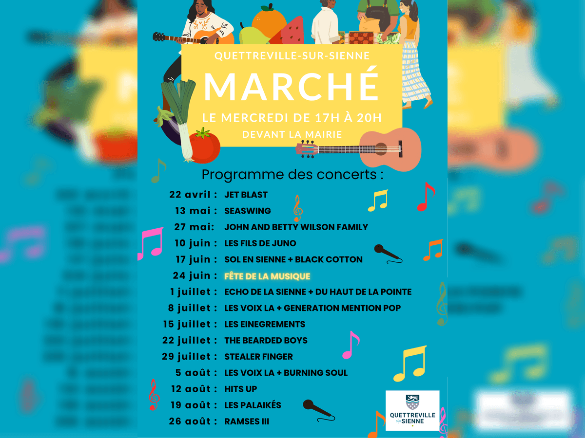 Illustration de l'événement : Concert au marché : Les Voix-Là + Burning Soul