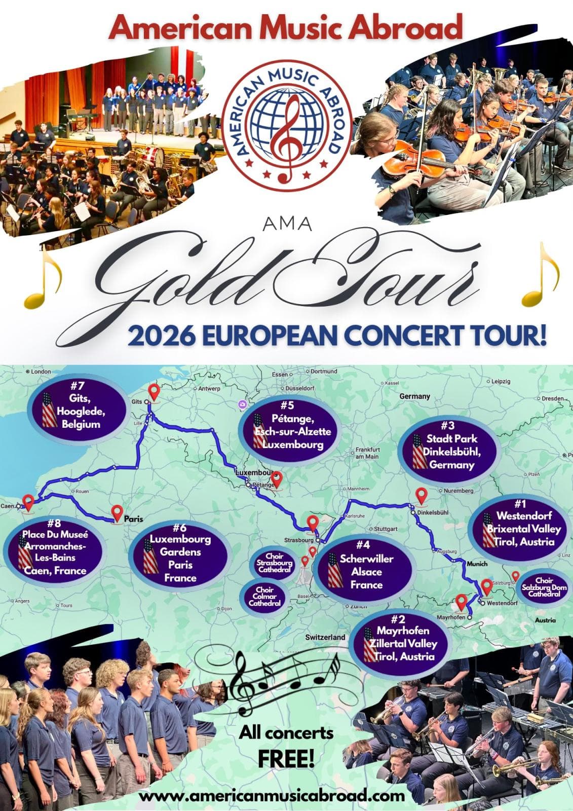 Illustration de l'événement : Concert Gold Tour de AMA American Music Abroad