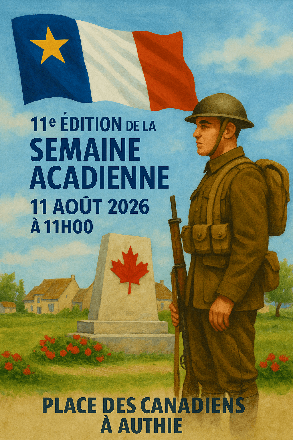 Illustration de l'événement : Festival La Semaine Acadienne : Cérémonie en hommage aux soldats acadiens
