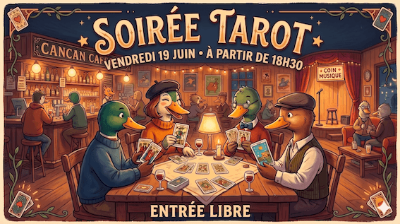 Illustration de l'événement : Soirée tarot & Jeux chez Cancan Café