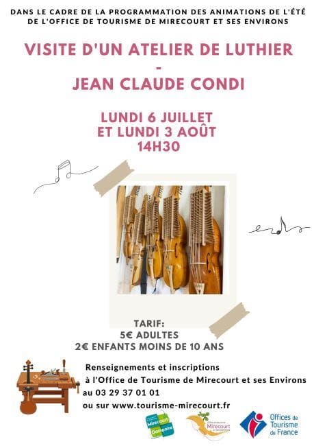 Illustration de l'événement : Visite d'un atelier de luthier Jean-Claude Condi