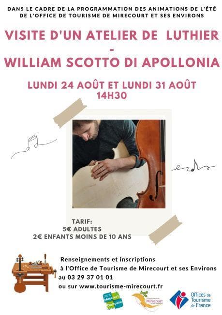 Illustration de l'événement : Visite d'un atelier de luthier William Scotto Di Appolonia
