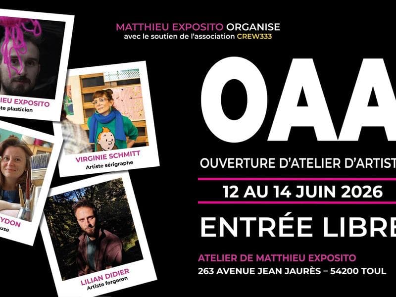 Illustration de l'événement : OAA - Ouverture d'atelier d'artiste - Toul