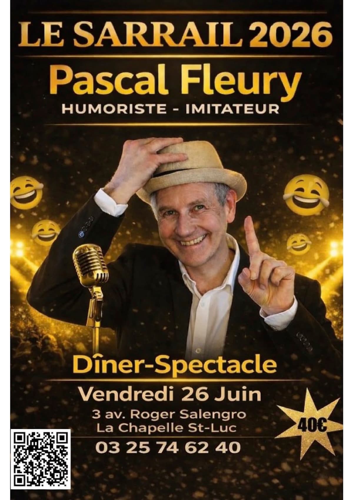 Illustration de l'événement : Soirée dîner-spectacle avec Pascal Fleury - Humoriste et Imitateur!