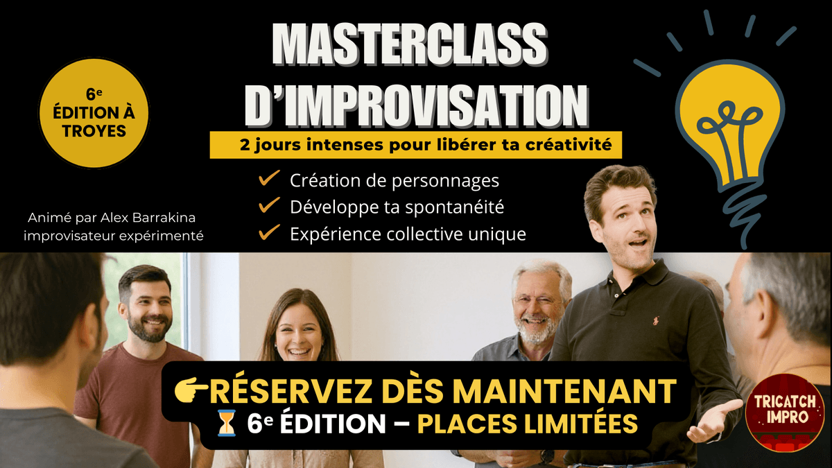 Illustration de l'événement : Masterclass d’Improvisation Théâtrale à Troyes – 6è édition - Tricatch Impro