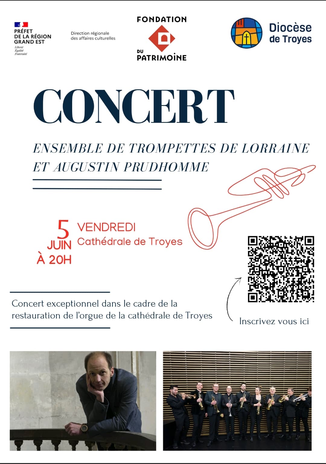 Illustration de l'événement : Concert de l'Ensemble des Trompettes de Lorraine et Augustin Prudhomme
