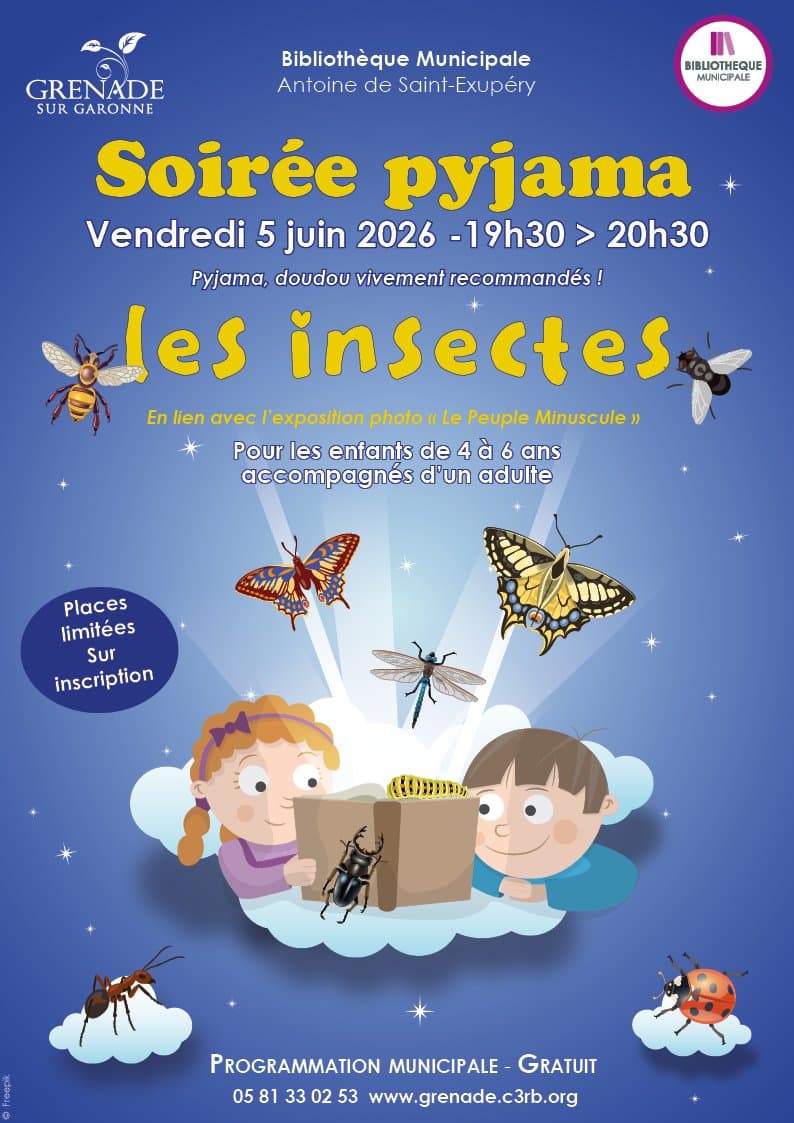 Illustration de l'événement : SOIRÉE PYJAMA À LA BIBLIOTHÈQUE DE GRENADE