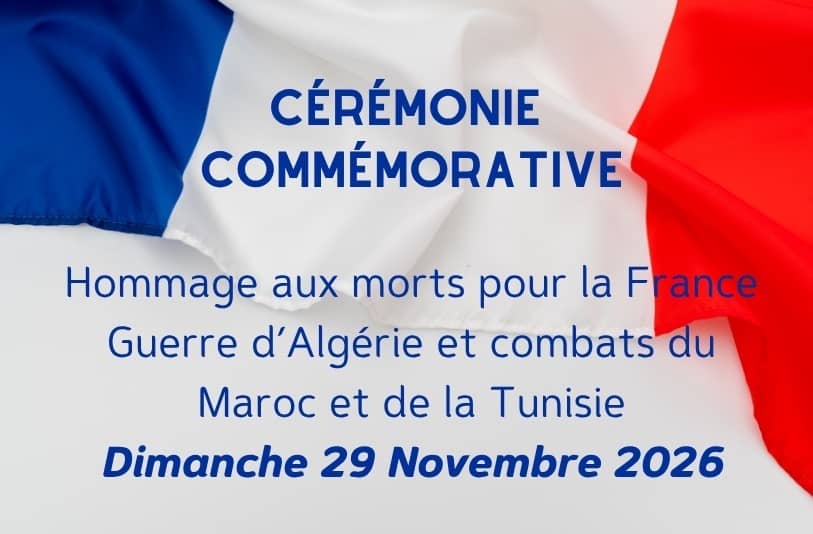 Illustration de l'événement : COMMÉMORATION D’HOMMAGE AUX MORTS POUR LA FRANCE EN AFRIQUE DU NORD