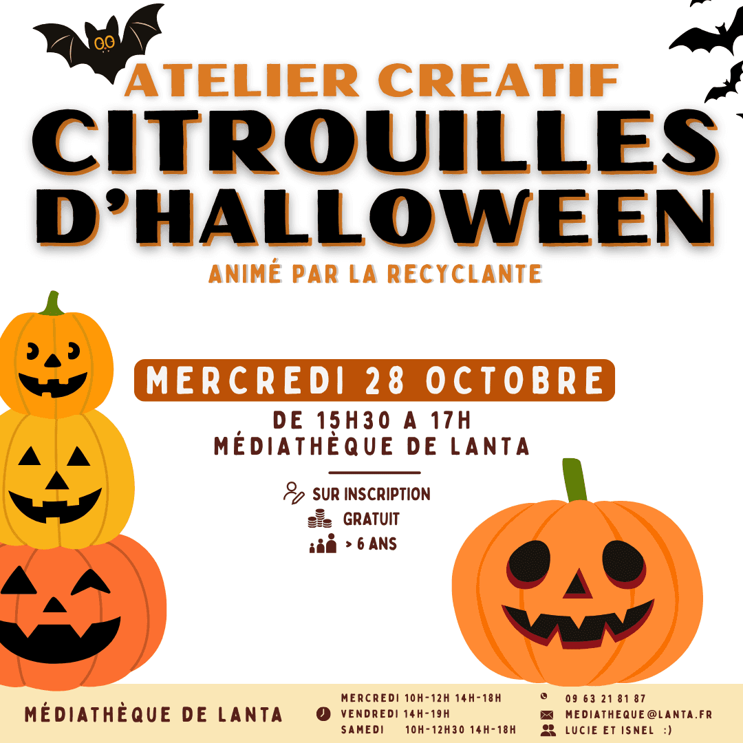 Illustration de l'événement : ATELIER CRÉATIF "CITROUILLES D'HALLOWEEN"