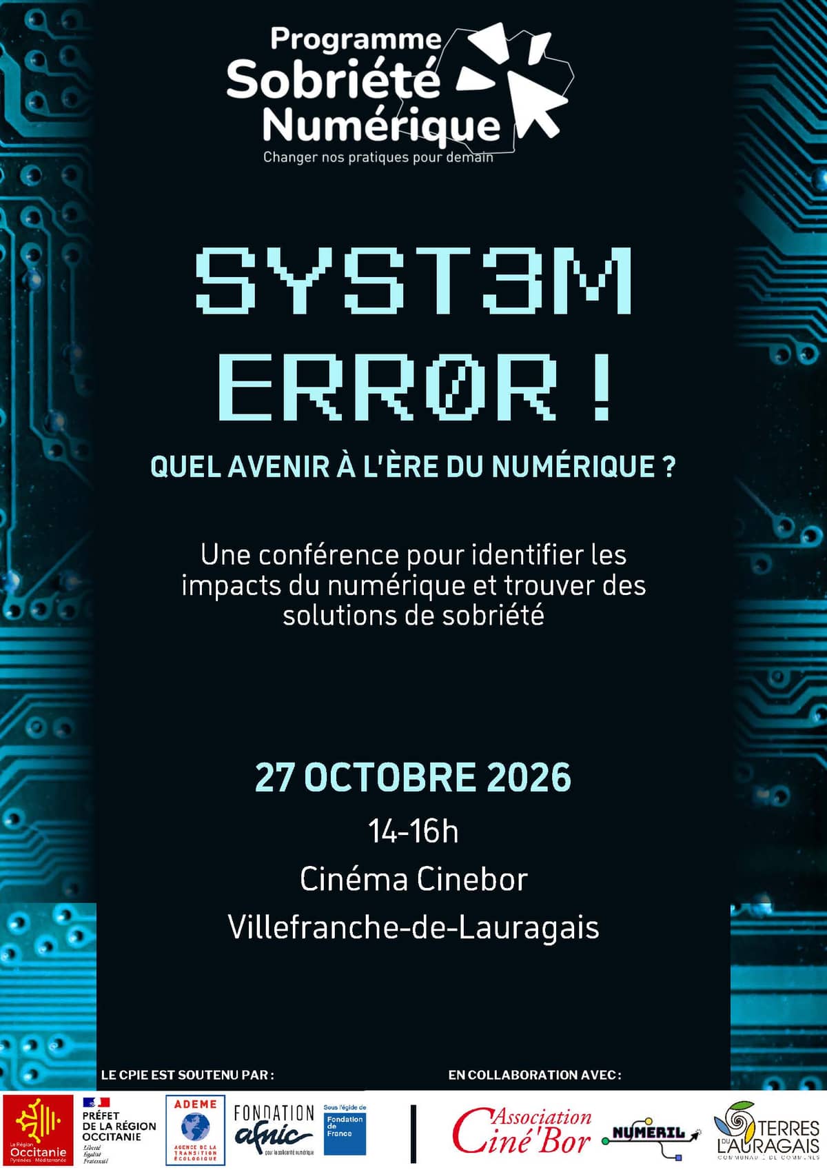 Illustration de l'événement : CONFERENCE : SYSTEM ERROR ! - QUEL AVENIR A L'ÈRE DU NUMÉRIQUE ?