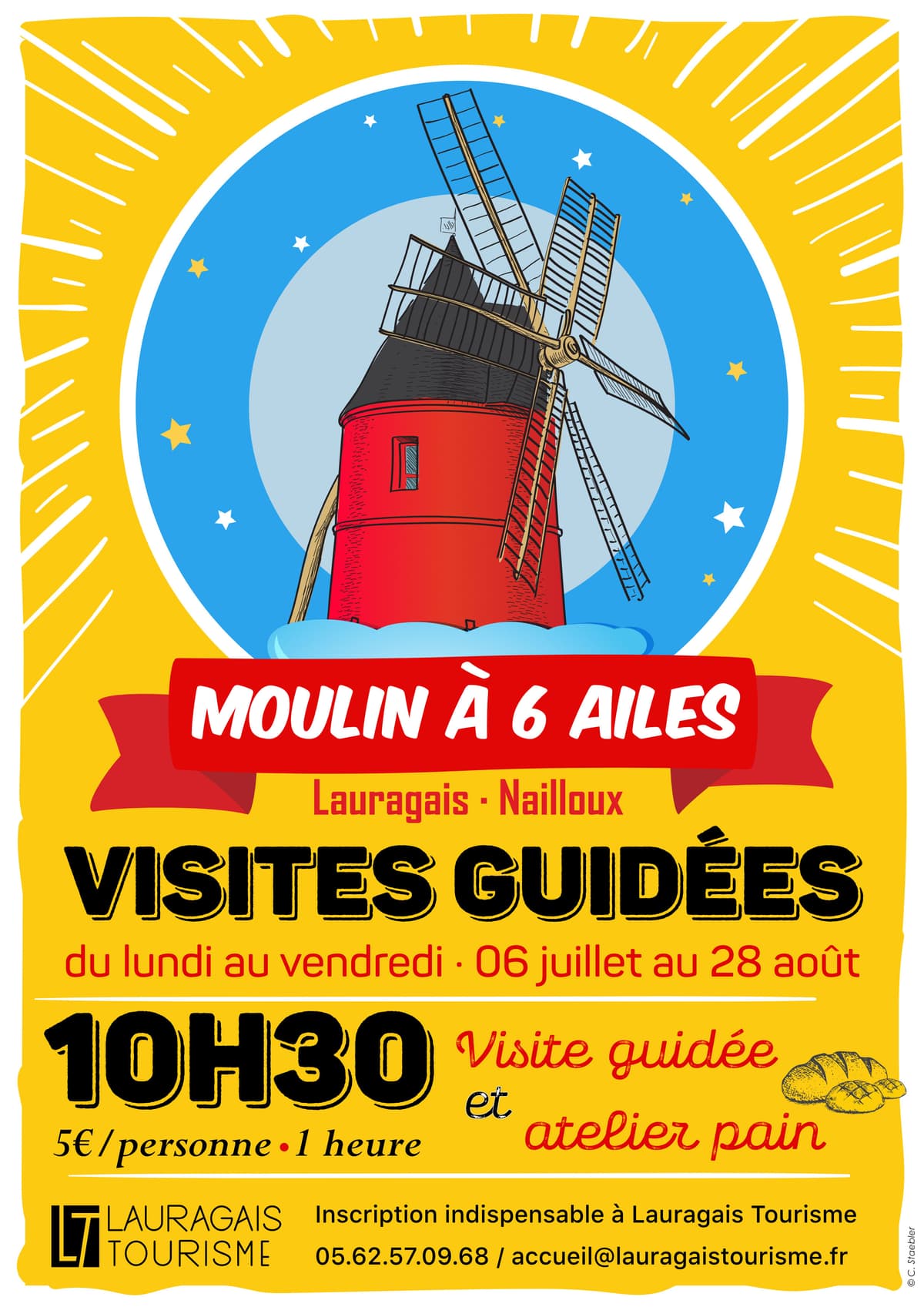 Illustration de l'événement : VISITE DU MOULIN A SIX AILES ET ATELIER PAIN