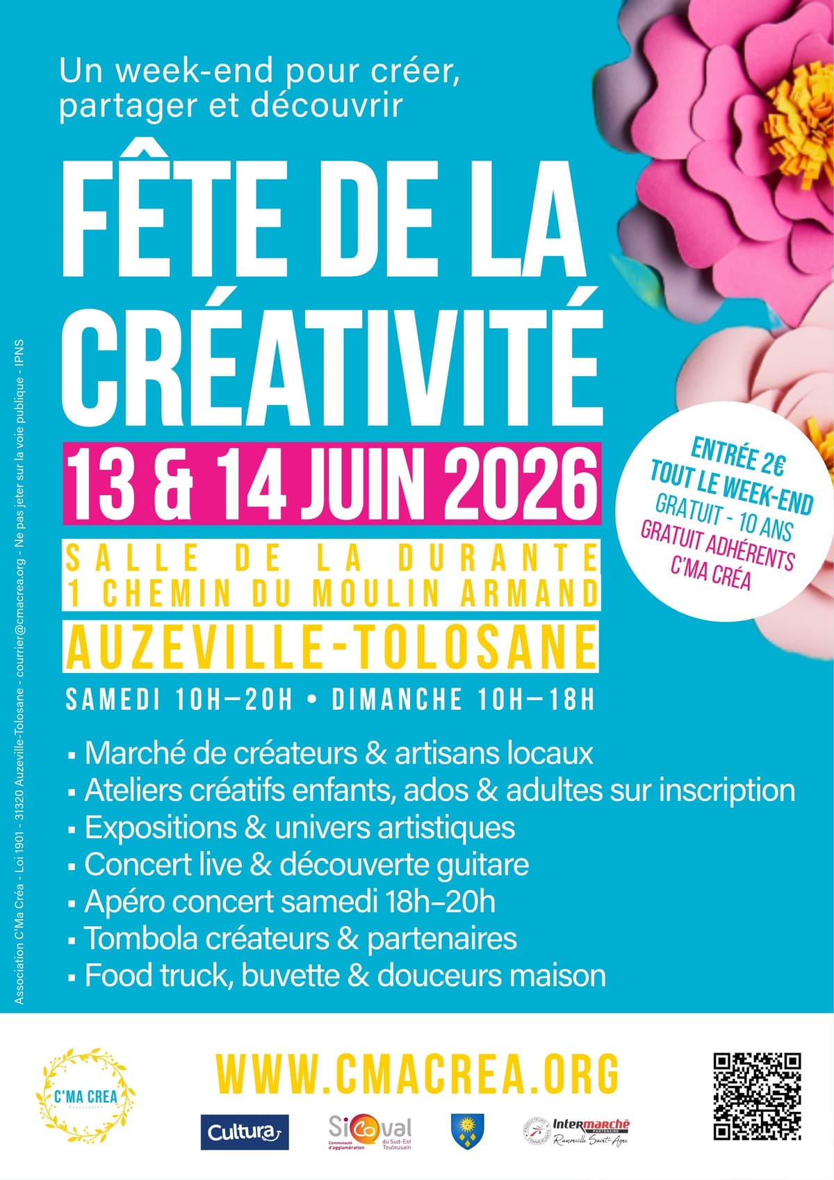 Illustration de l'événement : FÊTE DE LA CRÉATIVITÉ - 13 & 14 JUIN 26 - AUZEVILLE-TOLOSANE