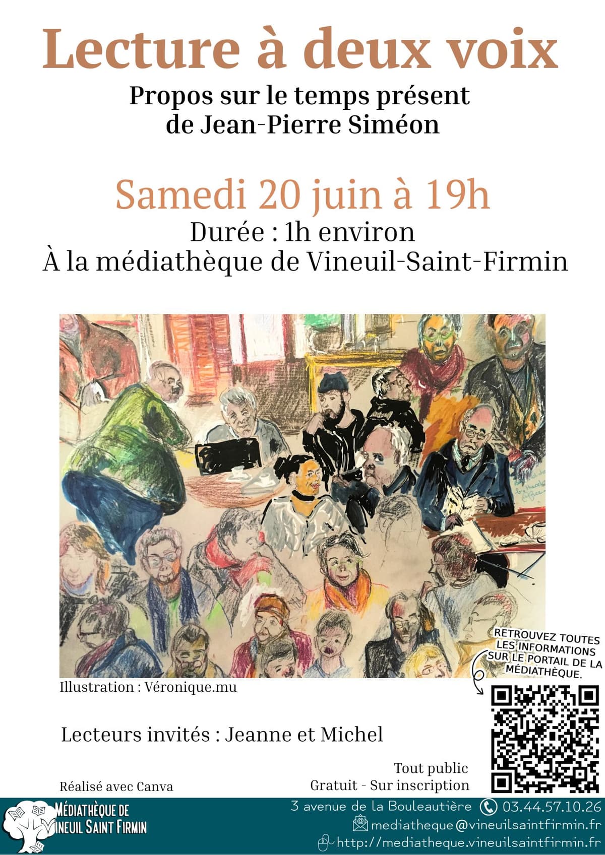 Illustration de l'événement : Lectures à deux voix au Centre Communal de Vineuil-Saint-Firmin