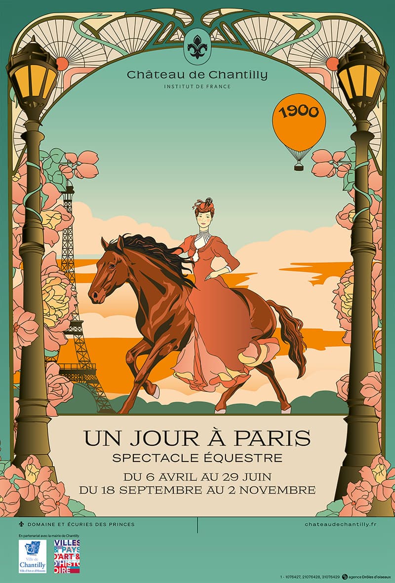 Illustration de l'événement : Spectacle équestre "Un jour à Paris" aux Grandes Écuries de Chantilly