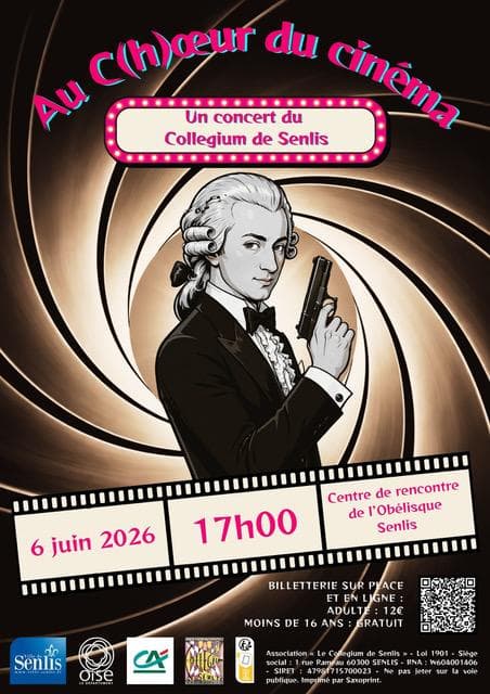 Illustration de l'événement : Concert du Collegium de Senlis « Au C(h)œur du cinéma » au Centre de Rencontre de l'Obélisque de Senlis