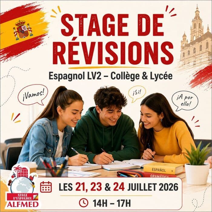 Illustration de l'événement : Stage de révisions Espagnol LV2 (15-18 ans) – Juillet 2026