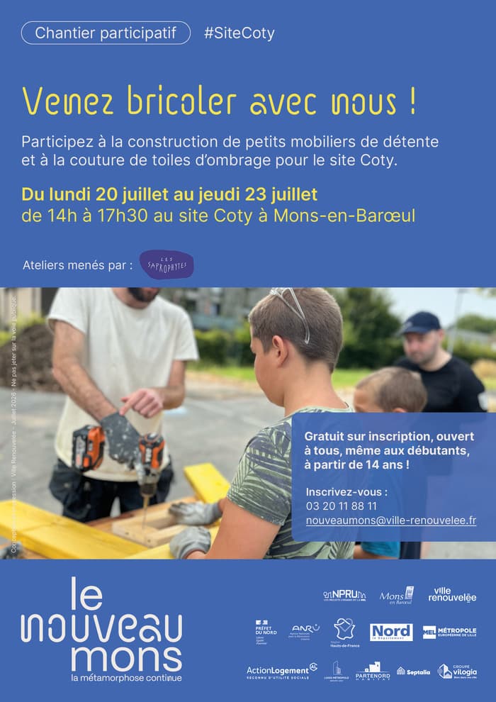 Illustration de l'événement : Chantier participatif : Venez fabriquer des ombrières !