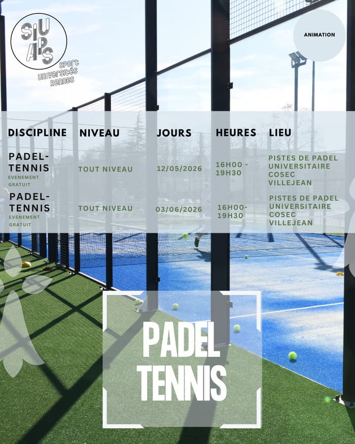 Illustration de l'événement : Evènement padel tennis