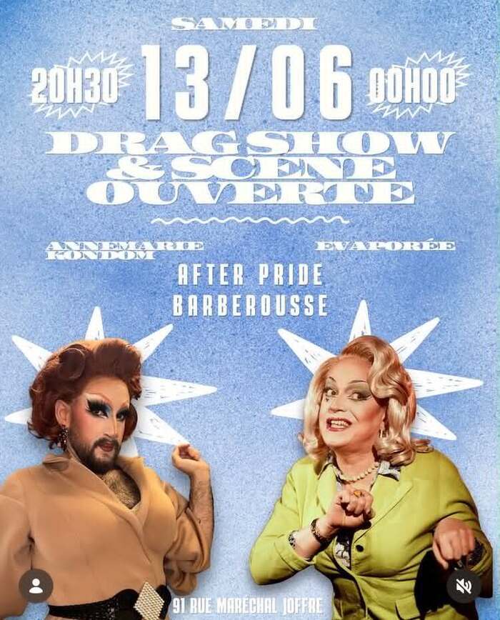 Illustration de l'événement : Drag Show & Scène Ouverte: Eva Porée - Anne-Marie Kondom