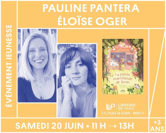 Illustration de l'événement : L'autrice Pauline Pantera et l'illustratrice Éloïse Oger dédicacent « La Petite marchande de livres »