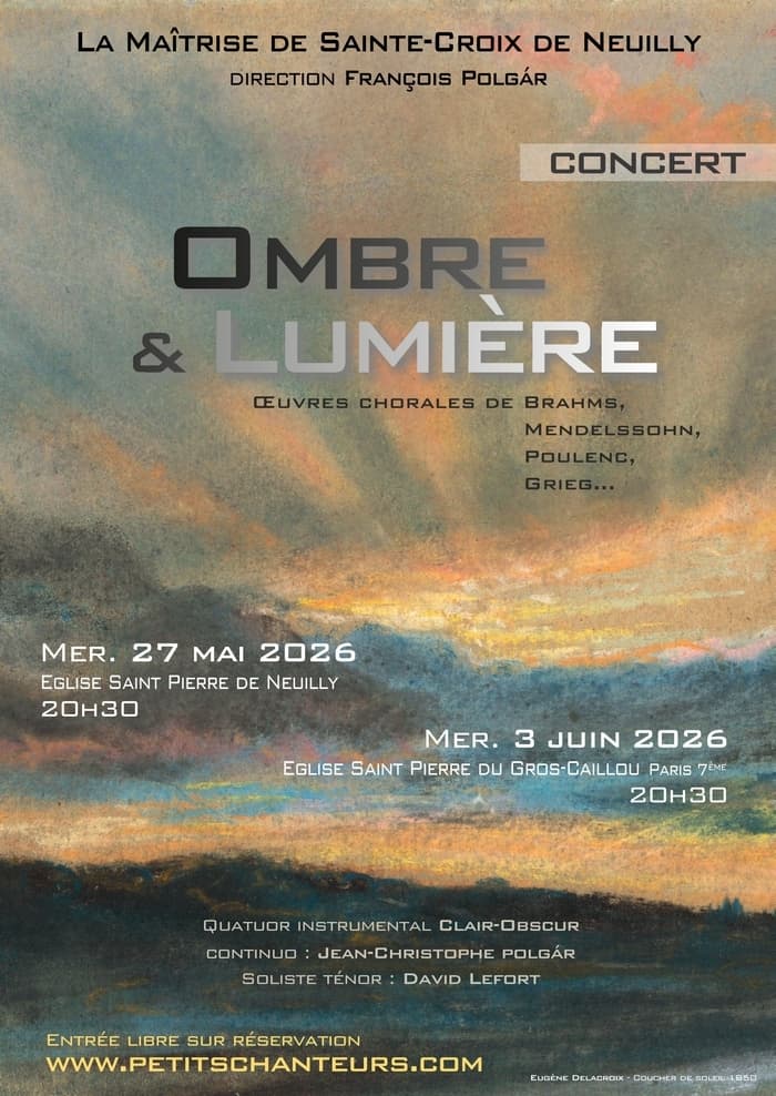 Illustration de l'événement : Concert Ombre et Lumière, maîtrise de Sainte-Croix de Neuilly