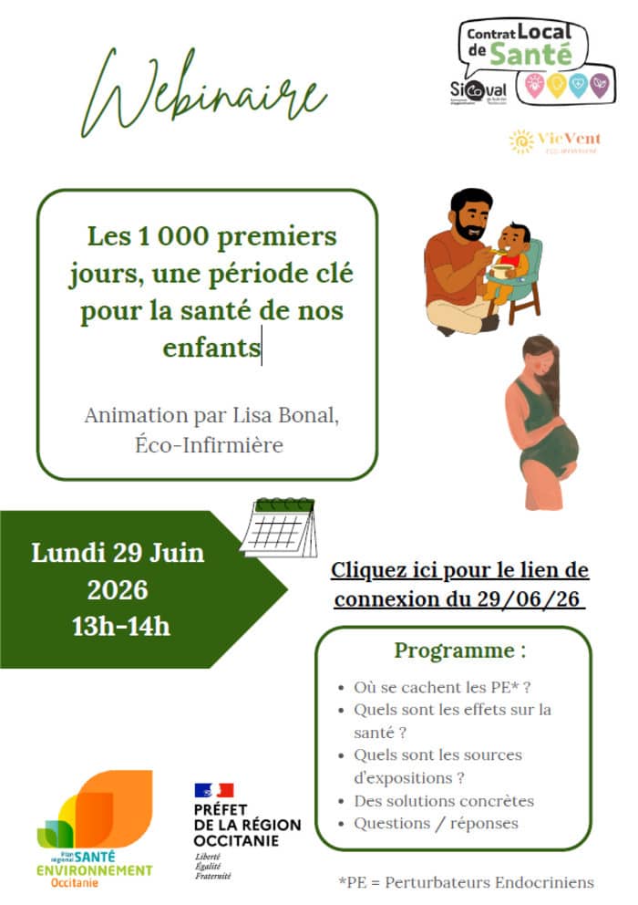 Illustration de l'événement : webinaire santé-environnement "Les 1000 premiers jours, une période clé pour la santé de nos enfants"