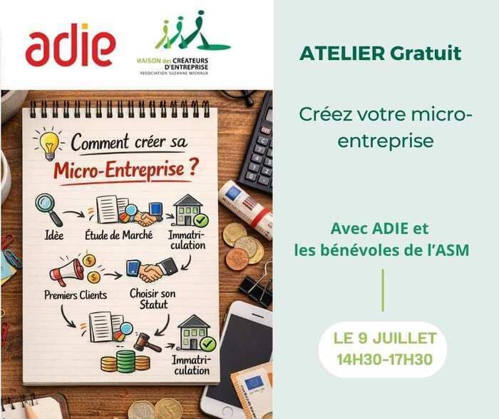 Illustration de l'événement : Ateliers Suzanne Michaux "Comment créer votre micro-entreprise"