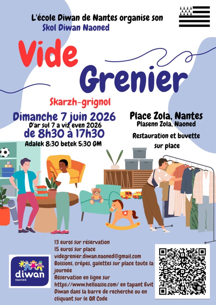 Illustration de l'événement : Vide-grenier de l'école Diwan de Nantes