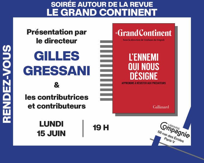 Illustration de l'événement : Soirée Le Grand Continent avec le directeur de la revue, Gilles Gressani